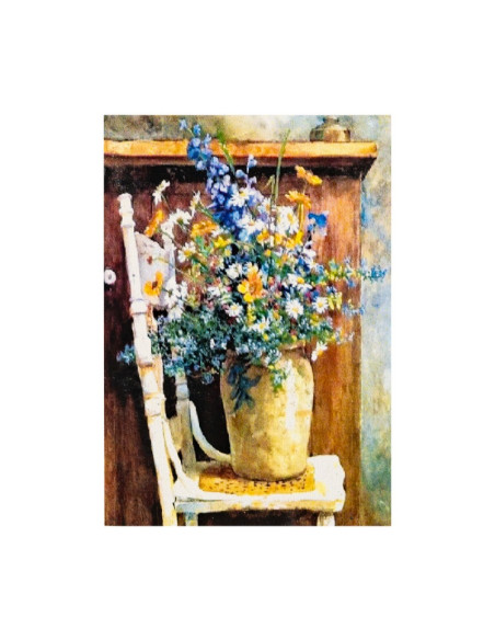 S2491,Set creativ - pictura cu diamante 40x50cm, CNX Paint by Beads - Vaza cu flori pe scaun - cu cifre si litere, 8112