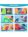 S2491,Set creativ - pictura cu diamante 40x50cm, CNX Paint by Beads - Vaza cu flori pe scaun - cu cifre si litere, 8112