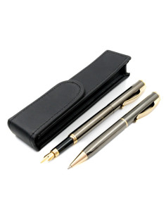 S1098,Set cadou stilou + pix + etui Cresco Classic 830026 ES, corp metalic grafit