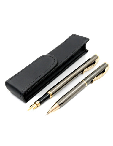S1098,Set cadou stilou + pix + etui Cresco Classic 830026 ES, corp metalic grafit