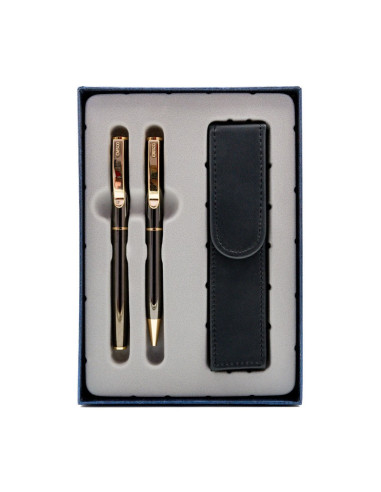 S1098,Set cadou stilou + pix + etui Cresco Classic 830026 ES, corp metalic grafit