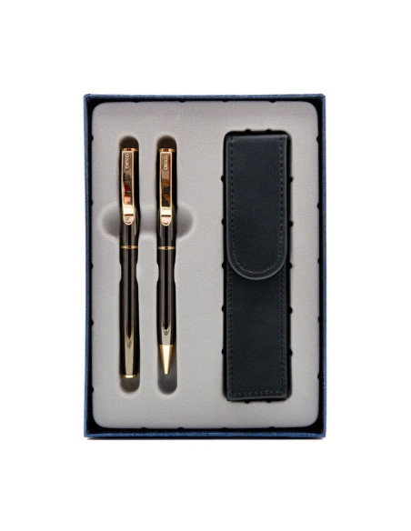 S1098,Set cadou stilou + pix + etui Cresco Classic 830026 ES, corp metalic grafit