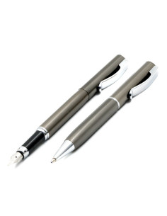 S1399,Set cadou stilou + pix Cresco Classic 830019 CL-01, corp metalic grafit clips argintiu
