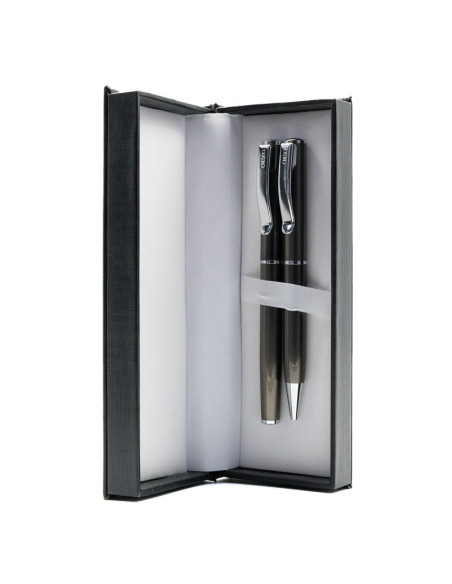 S1399,Set cadou stilou + pix Cresco Classic 830019 CL-01, corp metalic grafit clips argintiu
