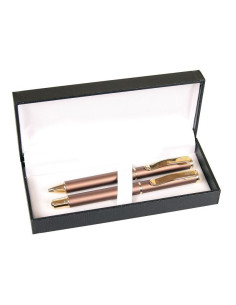 S1774,Set cadou stilou + pix Cresco Exclusive S 830146 ES-02, corp metalic bronz clips auriu
