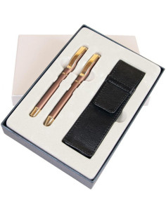 S1780,Set cadou stilou + pix + etui Cresco Exclusive S 830147 ES-02, corp metalic bronz