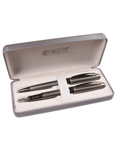 S1894,Set cadou stilou + pix Cresco Symphony 850005 SY-01, corp metalic grafit clips argintiu