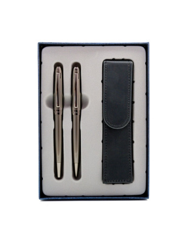 S1896,Set cadou stilou + pix + etui Cresco Symphony 850006 SY-01, corp metalic grafit