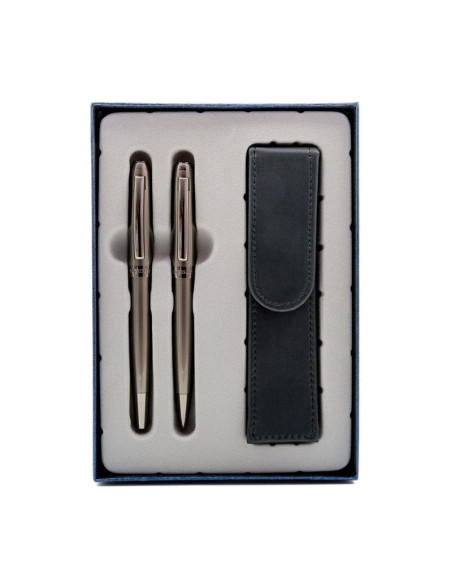S1896,Set cadou stilou + pix + etui Cresco Symphony 850006 SY-01, corp metalic grafit