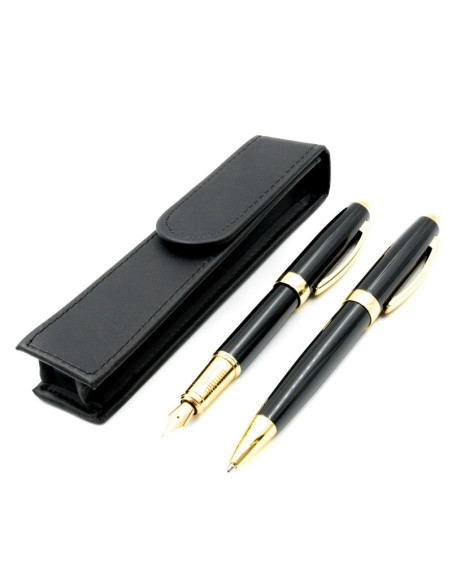 S1897,Set cadou stilou + pix + etui Cresco Symphony 850006 SY-03, corp metalic negru