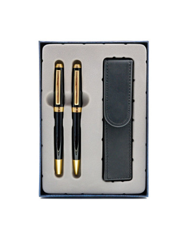 S1897,Set cadou stilou + pix + etui Cresco Symphony 850006 SY-03, corp metalic negru