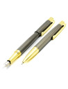 S2266,Set cadou stilou + pix Cresco Elegant E850054, corp metalic grafit clips auriu