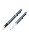 S2424,Set cadou stilou + pix Cresco Winner 880059, corp metalic gri pastel clips argintiu