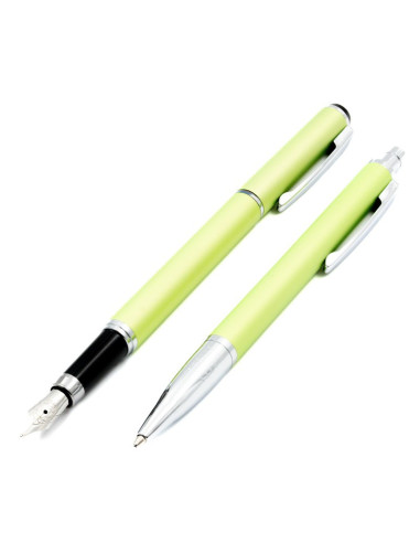 S2422,Set cadou stilou + pix Cresco Winner 880059, corp metalic verde pastel clips argintiu