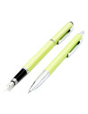 S2422,Set cadou stilou + pix Cresco Winner 880059, corp metalic verde pastel clips argintiu