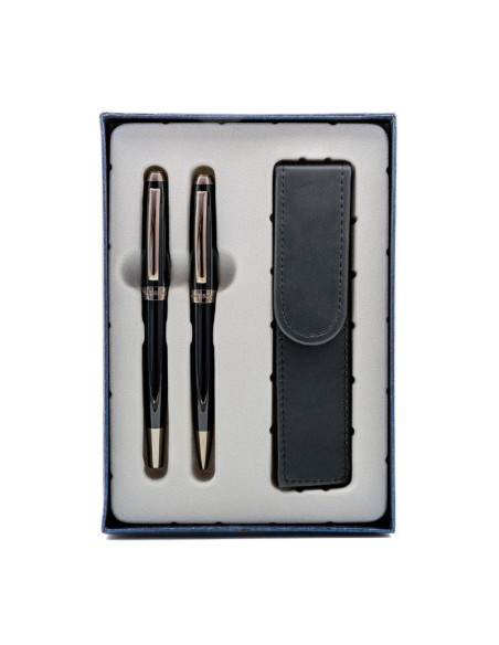 S2364,Set cadou stilou + pix + etui Cresco Symphony 850006 SY-02, corp metalic negru