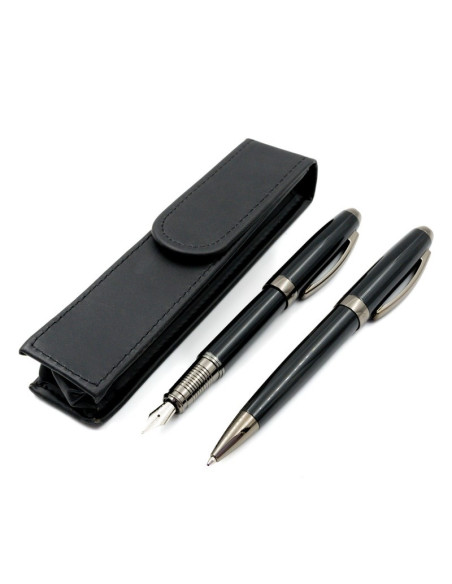 S2364,Set cadou stilou + pix + etui Cresco Symphony 850006 SY-02, corp metalic negru