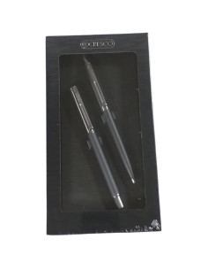 S2420,Set cadou stilou + pix Cresco Reporter 290035, corp metalic grafit clips argintiu