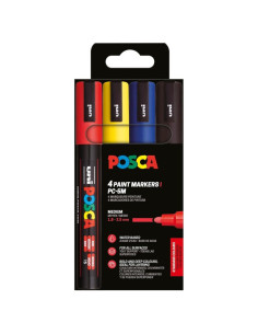 M1506,Marker UNI Posca PC-5M, varf rotund, 1.8-2.5mm, set 4 culori