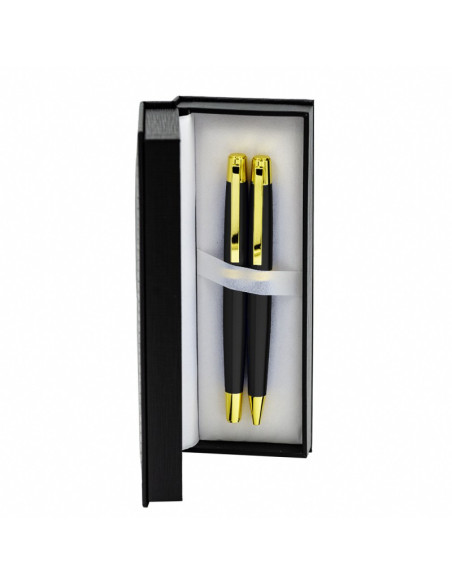 S2518,Set cadou stilou + pix CNX 8017 290035, corp metalic negru clips auriu