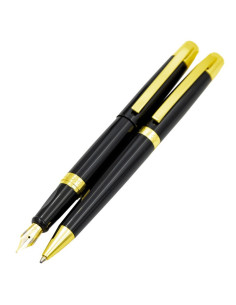 S2518,Set cadou stilou + pix CNX 8017 290035, corp metalic negru clips auriu 2
