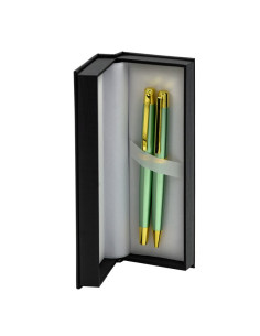 S2517,Set cadou stilou + pix CNX 8017 290035, corp metalic verde deschis clips auriu