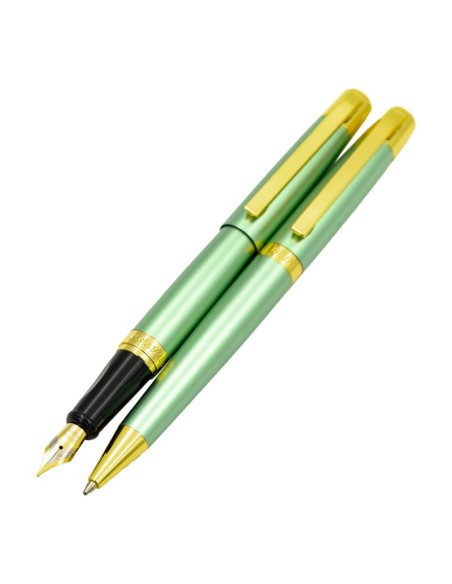 S2517,Set cadou stilou + pix CNX 8017 290035, corp metalic verde deschis clips auriu