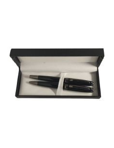 S2478,Set cadou stilou + pix Cresco Symphony 850005 SY-02, corp metalic negru clips argintiu