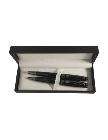 S2478,Set cadou stilou + pix Cresco Symphony 850005 SY-02, corp metalic negru clips argintiu