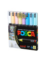 M1481,Marker UNI Posca PC-1MR, varf fin metalic, 0.7mm, set 8 culori pastel