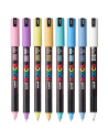 M1481,Marker UNI Posca PC-1MR, varf fin metalic, 0.7mm, set 8 culori pastel
