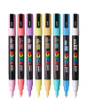 M1484,Marker UNI Posca PC-3M, varf rotund, 0.9-1.3mm, set 8 culori pastel