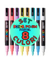 M1484,Marker UNI Posca PC-3M, varf rotund, 0.9-1.3mm, set 8 culori pastel