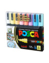 M1487,Marker UNI Posca PC-5M, varf rotund, 1.8-2.5mm, set 8 culori pastel