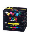 M1545,Marker UNI Posca Mop'r PCM22, varf rotund buretat, 3.0-19.0mm, set 8 culori