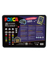 C4307,Set 20x Marker UNI Posca Groovy Colours, cutie metalica (6x PC-1M, 7x PC-3ML, 7x PC-5M)