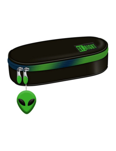 P4599,Penar neechipat St.Majewski St.Right Green Power - Alien, 1 fermoar, 1 extensie, negru cu verde