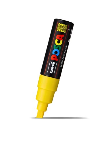 Marker UNI POSCA PC-8K, 8 mm, varf tesit, Galben