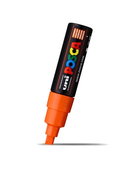 Marker UNI POSCA PC-8K, 8 mm, varf tesit, Portocaliu