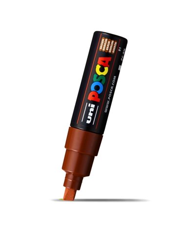 Marker UNI POSCA PC-8K, 8 mm, varf tesit, Maro