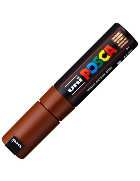 Marker UNI POSCA PC-8K, 8 mm, varf tesit, Maro