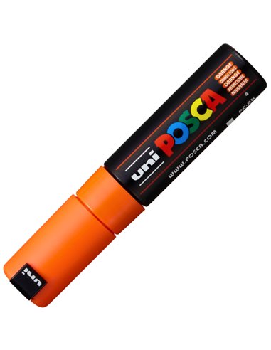 Marker UNI POSCA PC-8K, 8 mm, varf tesit, Portocaliu