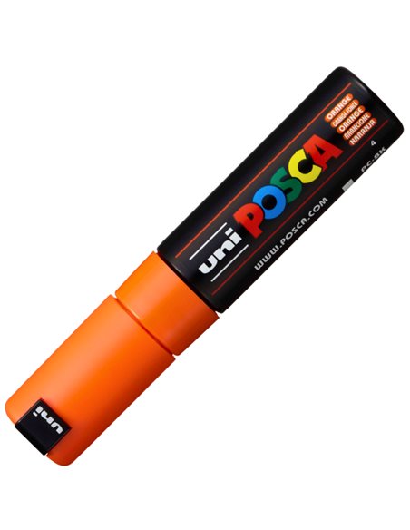 Marker UNI POSCA PC-8K, 8 mm, varf tesit, Portocaliu