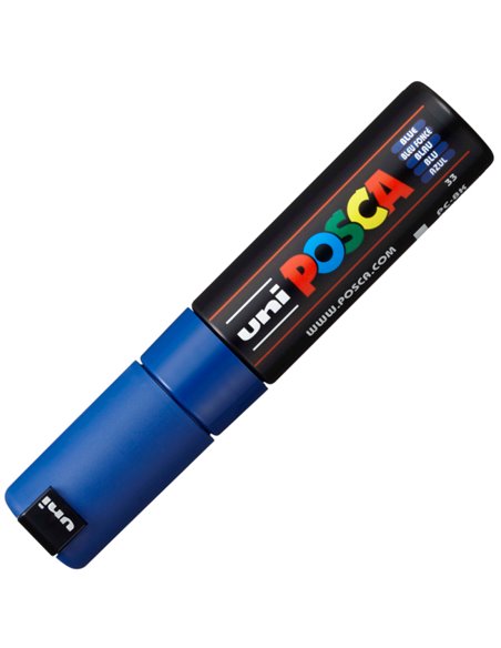 Marker UNI POSCA PC-8K, 8 mm, varf tesit, Albastru