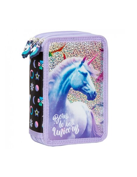 Penar echipat cu 3 fermoare Derform PWTJR15, Motiv unicorn