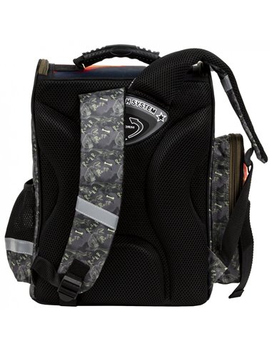 Set scoala DINOZAUR - Ghiozdan ergonomic + Sac incaltaminte, Derform