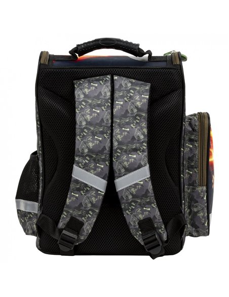 Set scoala DINOZAUR - Ghiozdan ergonomic + Sac incaltaminte, Derform