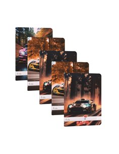 Set 5 x Caiet dictando Herlitz A4, 60 file, 70g/mp, colturi rotunjite, Motiv Race Cars