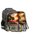 Set scoala DINOZAUR - Ghiozdan + Penar echipati + Sac incaltaminte, Derform