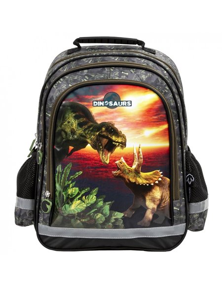 Set scoala DINOZAUR - Ghiozdan + Penar echipati + Sac incaltaminte, Derform